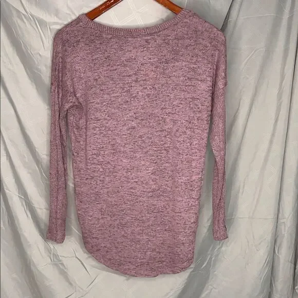 Bobeau Heathered Mauve Long Sleeve Top - Picture 2 of 2